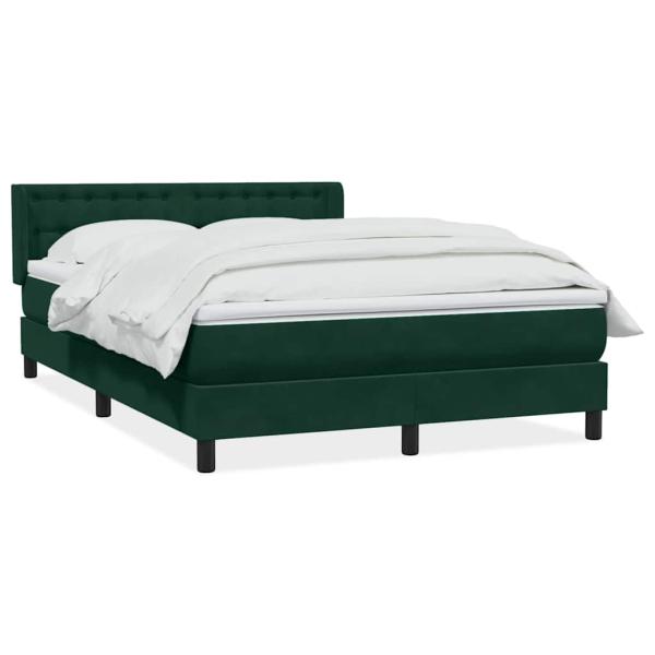 Boxspringbett mit Matratze Dunkelgrün 160x220 cm Samt