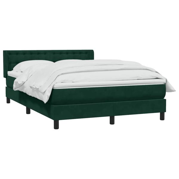 Boxspringbett mit Matratze Dunkelgrün 160x220 cm Samt