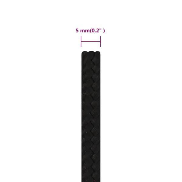 Arbeitsseil Schwarz 5 mm 25 m Polyester
