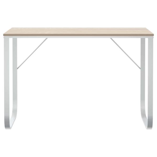 Computertisch Weiß und Eiche-Optik 110x60x73 cm Holzwerkstoff