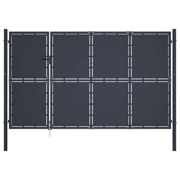 ARDEBO.de - Gartentor aus Stahl 350 x 200 cm Anthrazit