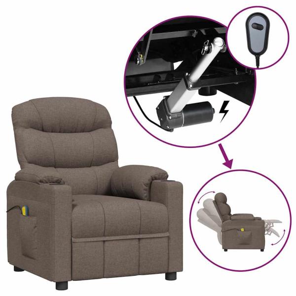 ARDEBO.de - Massagesessel Elektrisch Taupe Stoff