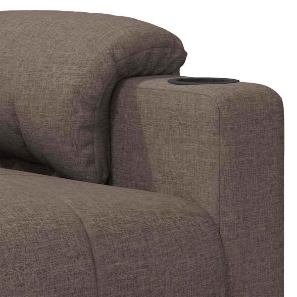 Massagesessel Elektrisch Taupe Stoff