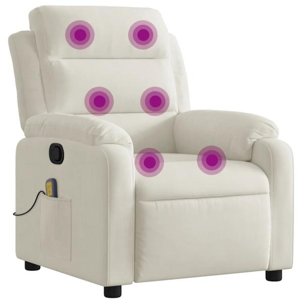 Massagesessel Creme Samt