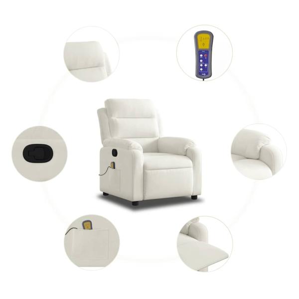 Massagesessel Creme Samt