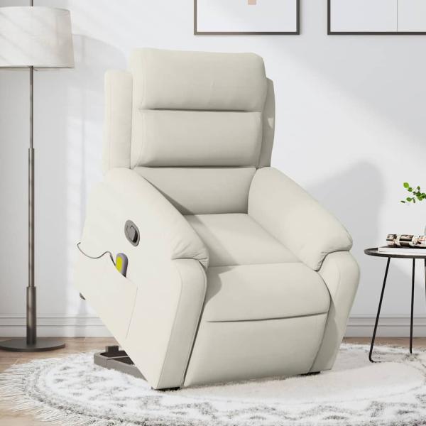ARDEBO.de - Massagesessel mit Aufstehhilfe Creme Samt