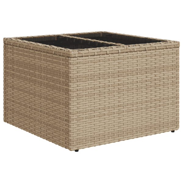 4-tlg. Garten-Sofagarnitur mit Kissen Beige Poly Rattan