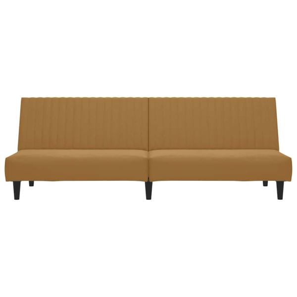 Schlafsofa 2-Sitzer Braun Samt