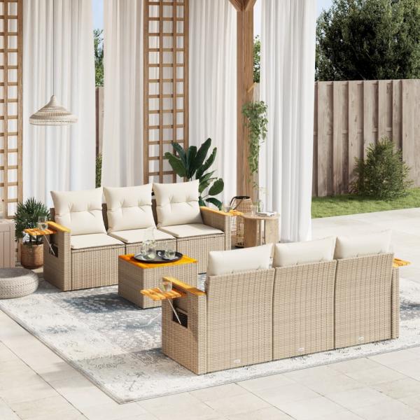 ARDEBO.de - Patio Sofa Set 6-Sitzer Beige and Cream