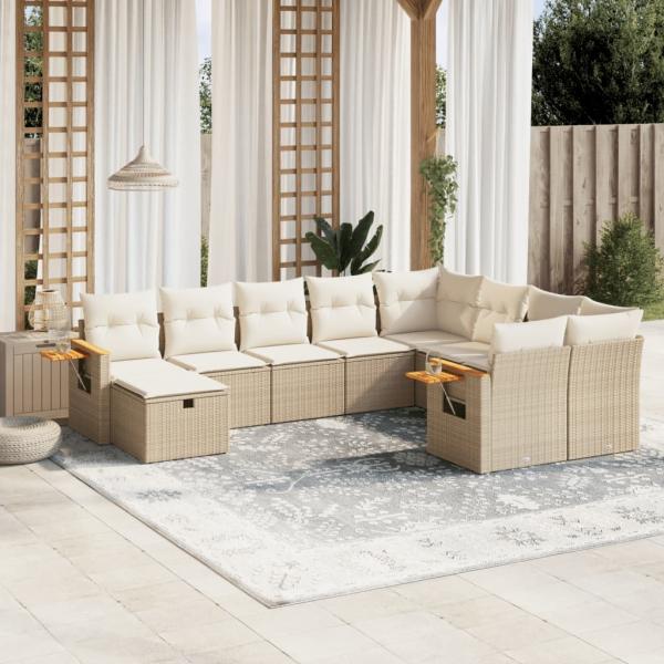 ARDEBO.de - Patio Sofa Set 9-Sitzer Beige and Cream