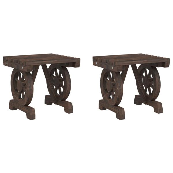 Garten-Fu?hocker 2 Stk. Massivholz Tanne