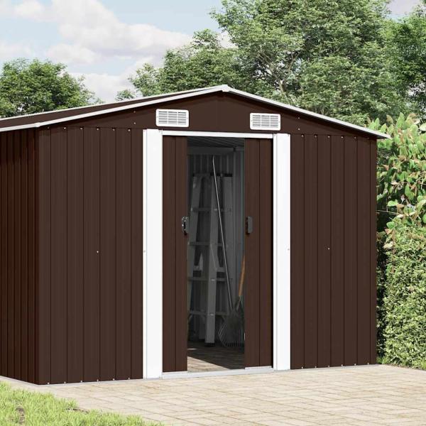 ARDEBO.de - Gerätehaus 257x392x181 cm Metall Braun