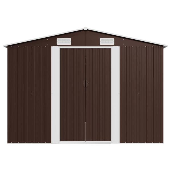 Gerätehaus 257x392x181 cm Metall Braun