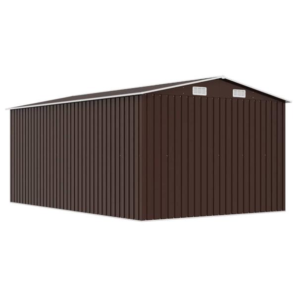 Gerätehaus 257x392x181 cm Metall Braun