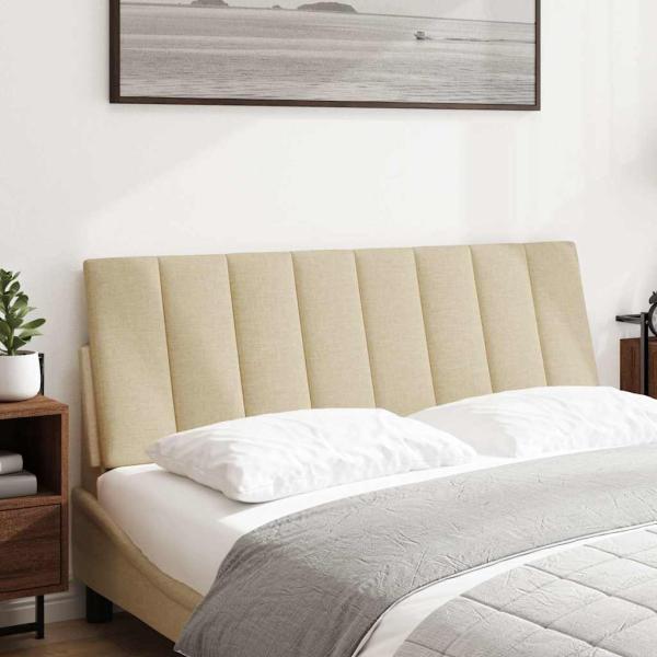 ARDEBO.de - Kopfteil-Kissen "Hanko" Creme 140 cm Stoff