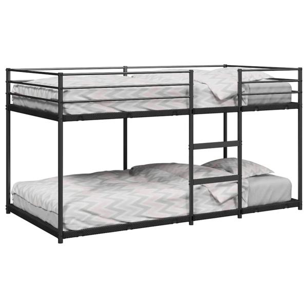 ARDEBO.de - Etagenbett ohne Matratze Schwarz 100x200 cm Stahl