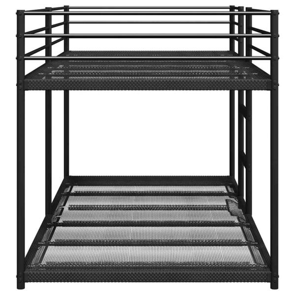 Etagenbett ohne Matratze Schwarz 100x200 cm Stahl