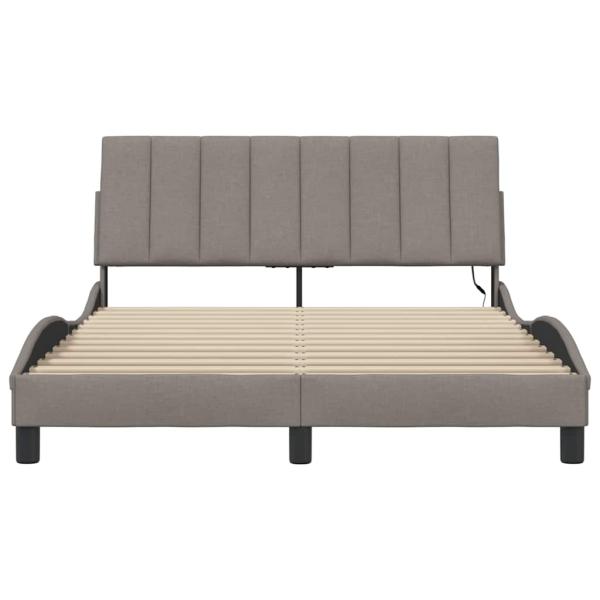 Bettgestell ohne Matratze "Hanko" Taupe 140x200 cm Stoff