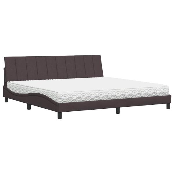 Bett mit Matratze "Hanko" Dunkelbraun 200x200 cm Stoff