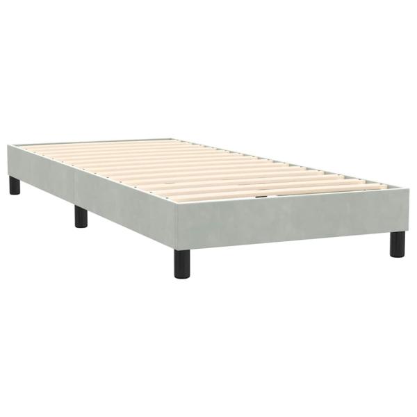 Boxspringbett mit Matratze Hellgrau 90x220 cm Samt