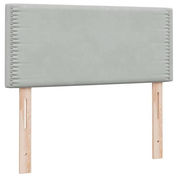 Boxspringbett mit Matratze Hellgrau 90x220 cm Samt