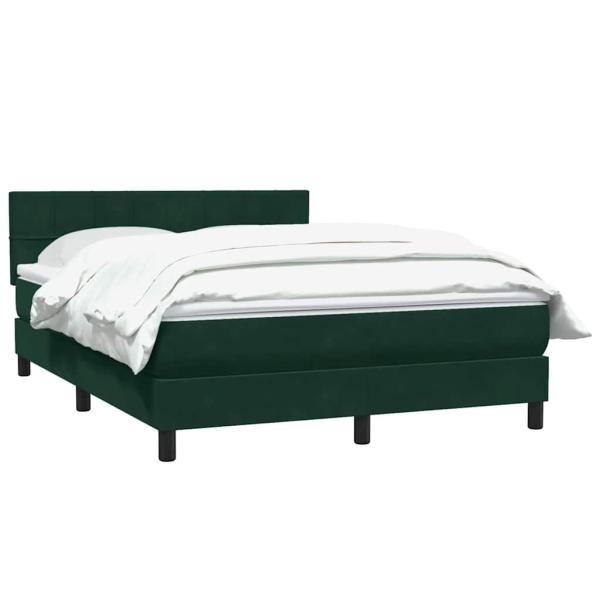 Boxspringbett mit Matratze Dunkelgrün 160x220 cm Samt