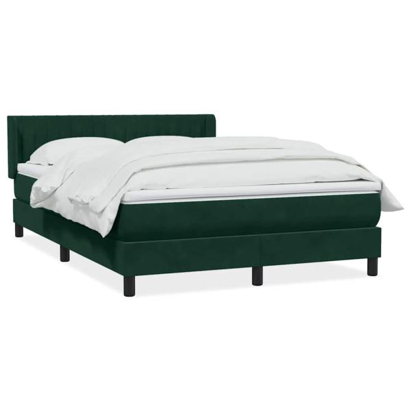 Boxspringbett mit Matratze Dunkelgrün 160x220 cm Samt