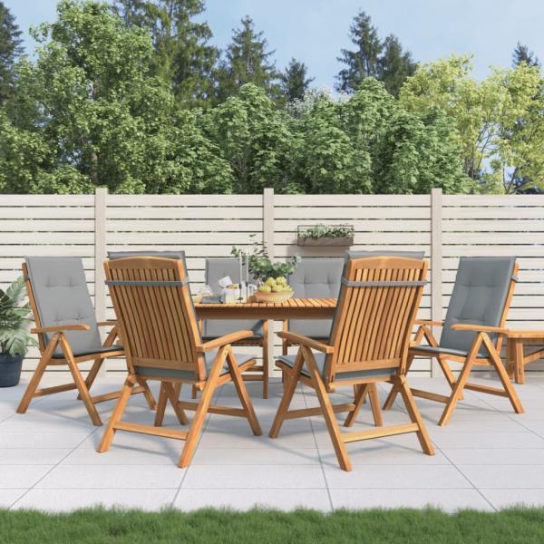 ARDEBO.de - Klappst?hle Verstellbar mit Kissen 6 Stk. Massivholz Teak