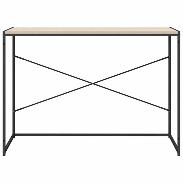 Computertisch Schwarz und Eiche-Optik 110x60x70cm Holzwerkstoff