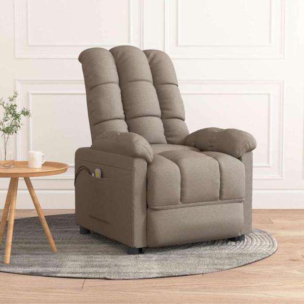 ARDEBO.de - Massagesessel Elektrisch Taupe Stoff