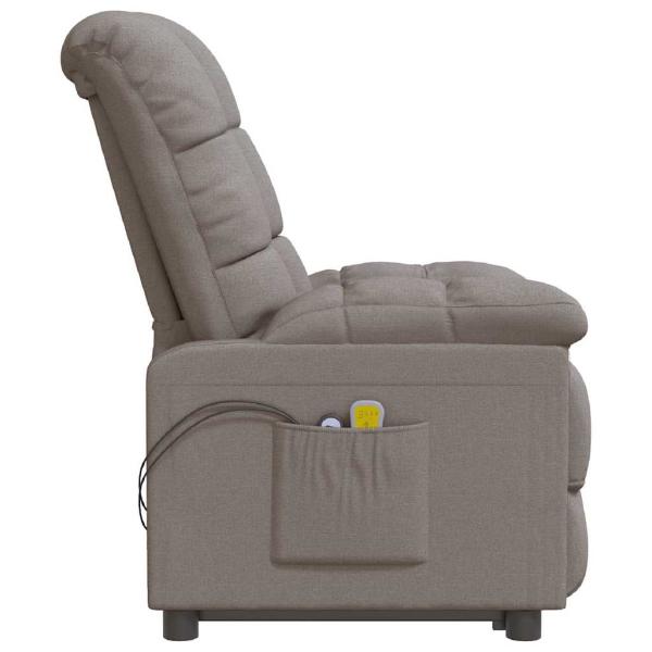 Massagesessel Elektrisch Taupe Stoff