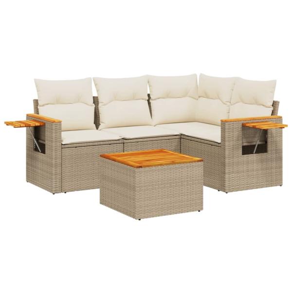 Patio Sofa Set 5-Sitzer Beige and Cream