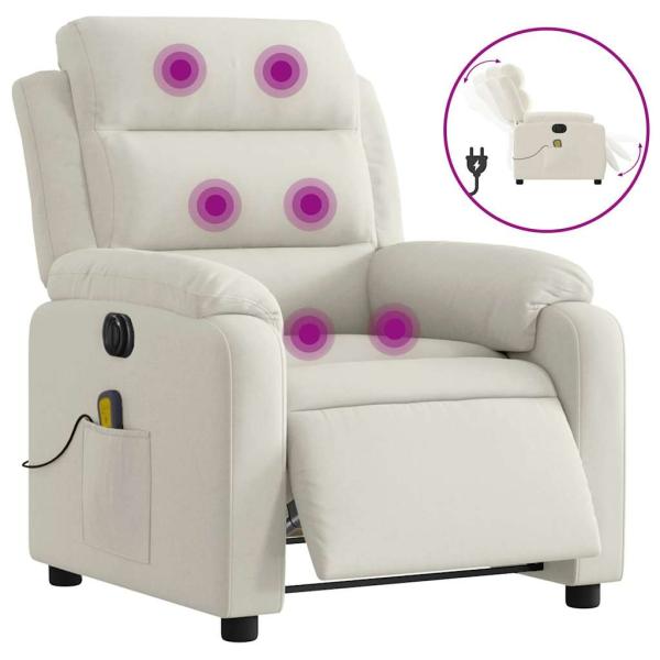 Massagesessel Elektrisch Creme Samt