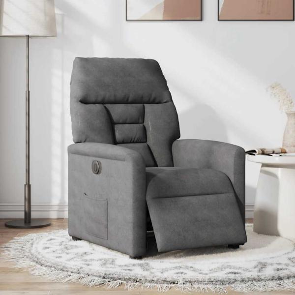 ARDEBO.de - Relaxsessel Elektrisch Dunkelgrau Mikrofasergewebe