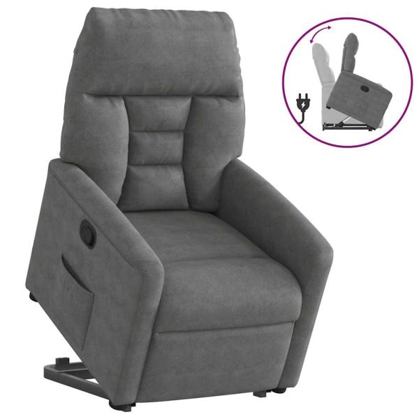 Relaxsessel mit Aufstehhilfe Dunkelgrau Mikrofasergewebe