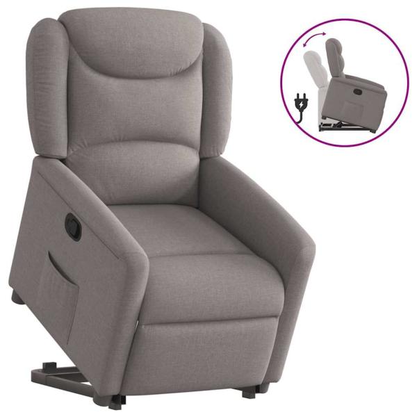 ARDEBO.de - Relaxsessel mit Aufstehhilfe Taupe Stoff