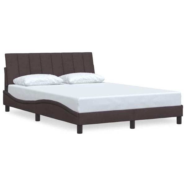 Bettgestell ohne Matratze "Hanko" Dunkelbraun 140x190 cm Stoff