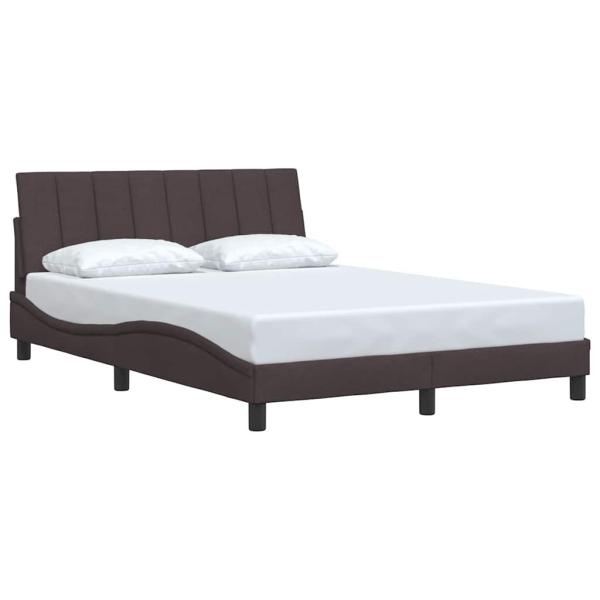 Bettgestell ohne Matratze "Hanko" Dunkelbraun 140x190 cm Stoff