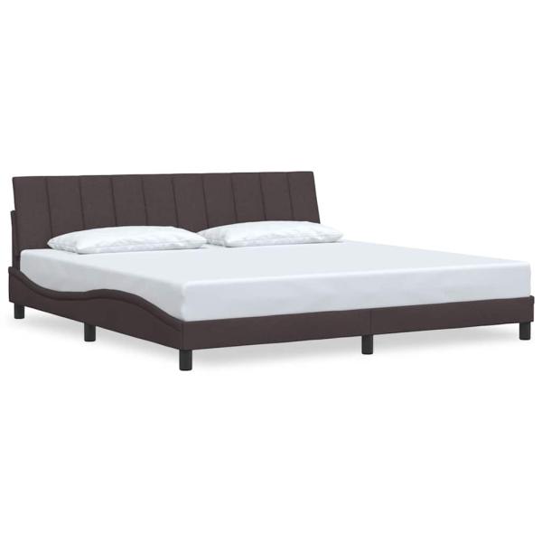 Bettgestell ohne Matratze "Hanko" Dunkelbraun 200x200 cm Stoff