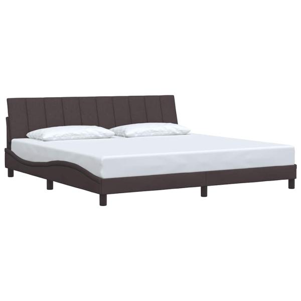 Bettgestell ohne Matratze "Hanko" Dunkelbraun 200x200 cm Stoff