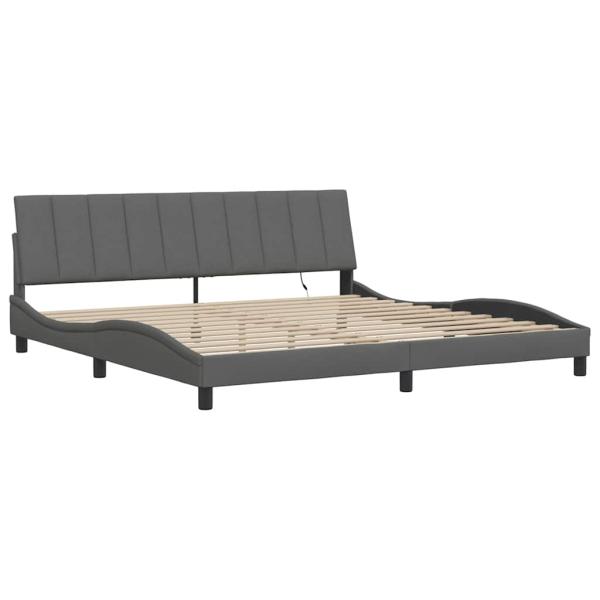 Bettgestell ohne Matratze "Hanko" Dunkelgrau 200x200 cm Stoff