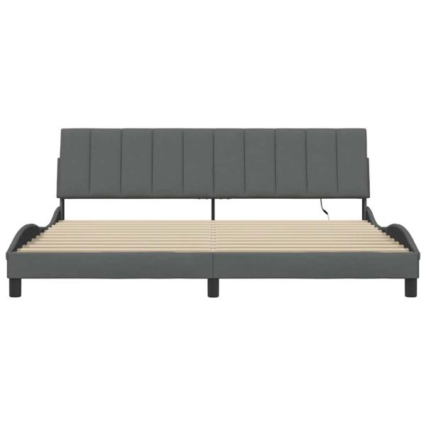 Bettgestell ohne Matratze "Hanko" Dunkelgrau 200x200 cm Stoff