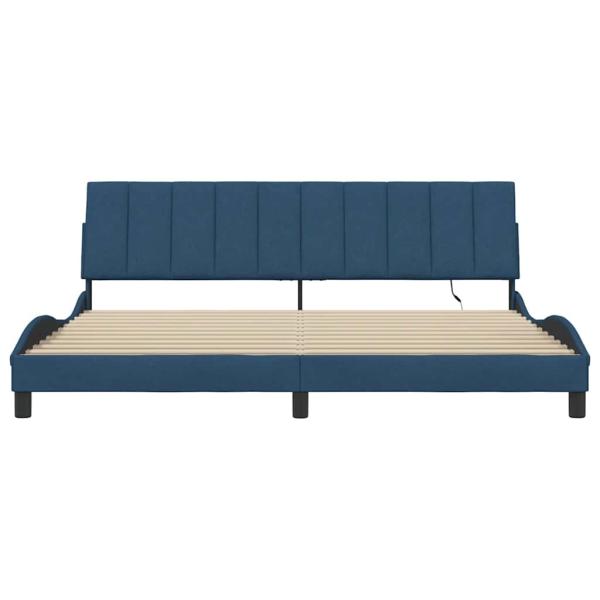 Bettgestell ohne Matratze "Hanko" Blau 200x200 cm Stoff