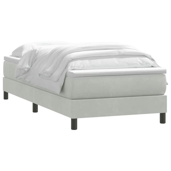 Boxspringbett mit Matratze Hellgrau 90x220 cm Samt