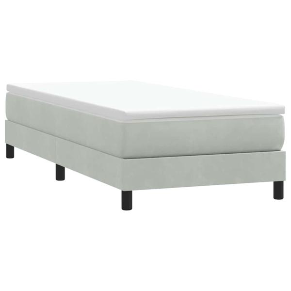 Boxspringbett mit Matratze Hellgrau 90x220 cm Samt