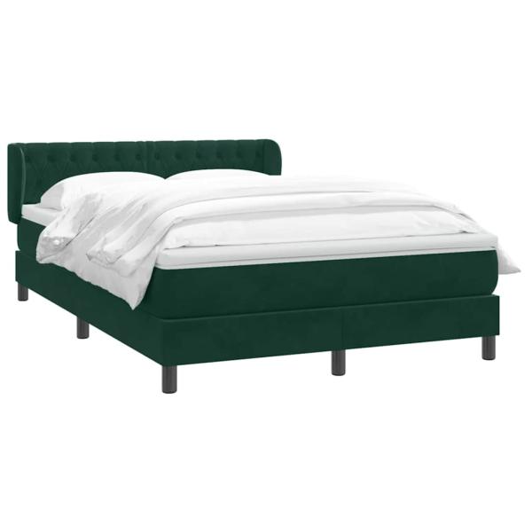 Boxspringbett mit Matratze Dunkelgrün 160x220 cm Samt