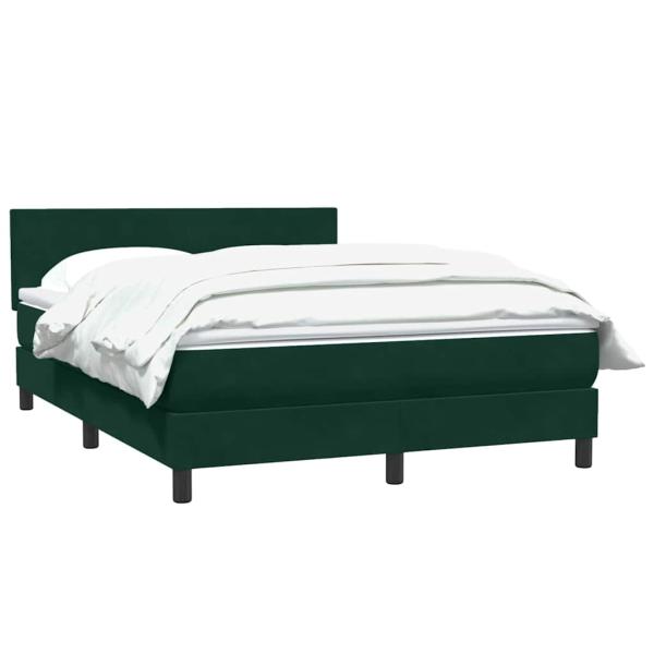 Boxspringbett mit Matratze Dunkelgrün 160x220 cm Samt
