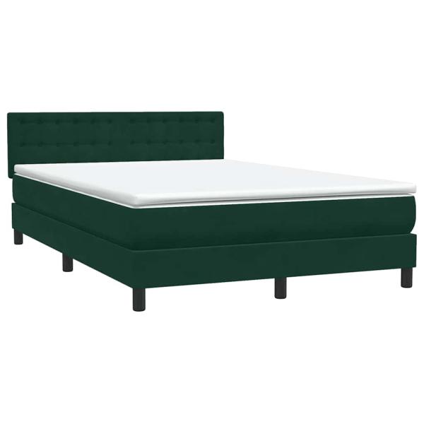 Boxspringbett mit Matratze & LED Dunkelgrün 160x220 cm Samt