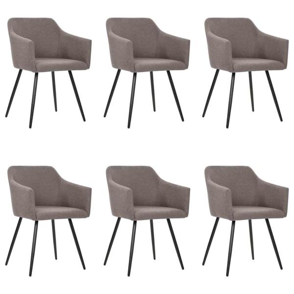 ARDEBO.de - Esszimmerstühle 6 Stk. Taupe Stoff