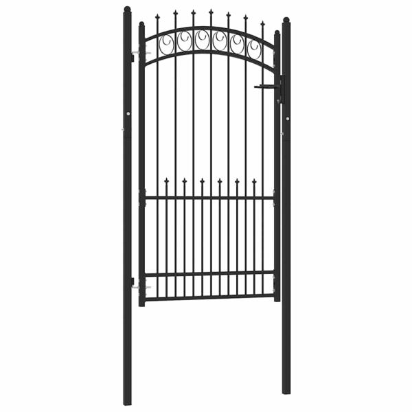 ARDEBO.de - Zauntor EMMEN mit Spikes Stahl 104 x 134,5 cm Schwarz